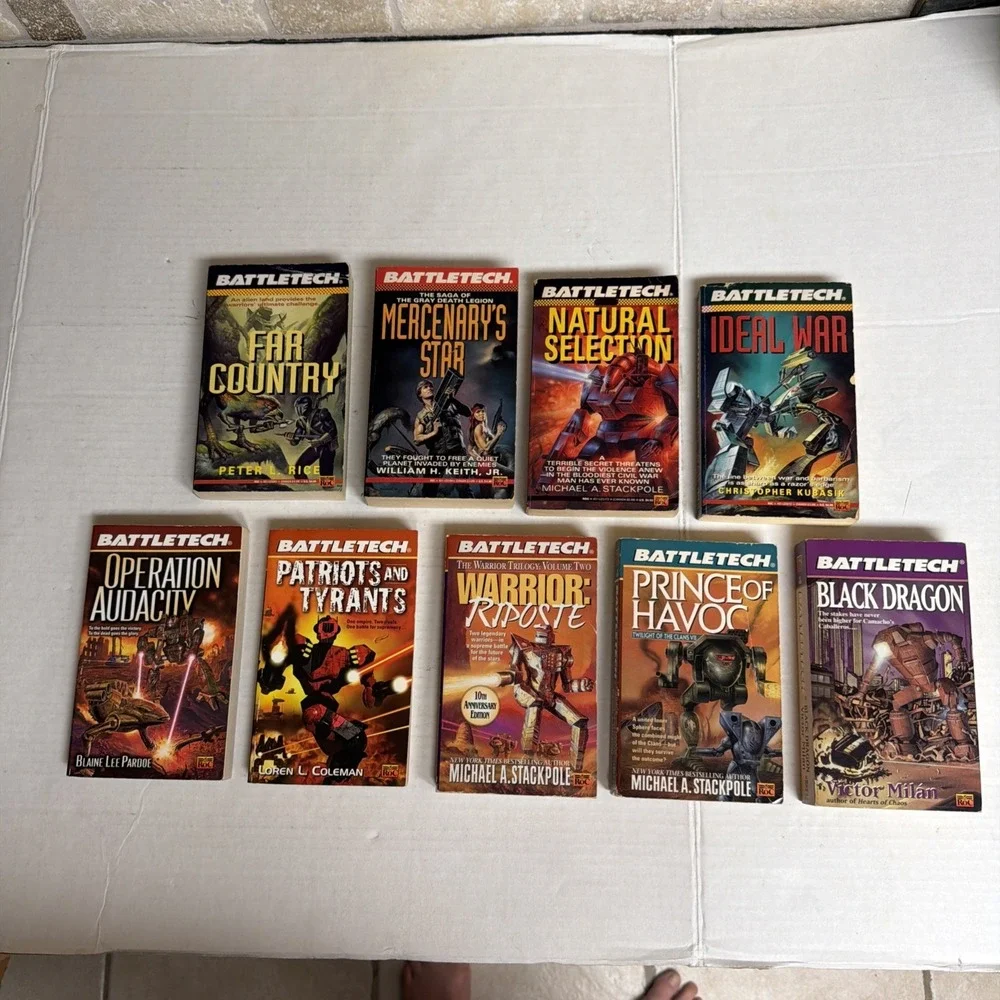 BATTLETECH Series Lot of 9‎ Set of Vintage Paperback PB Books 1st Printings